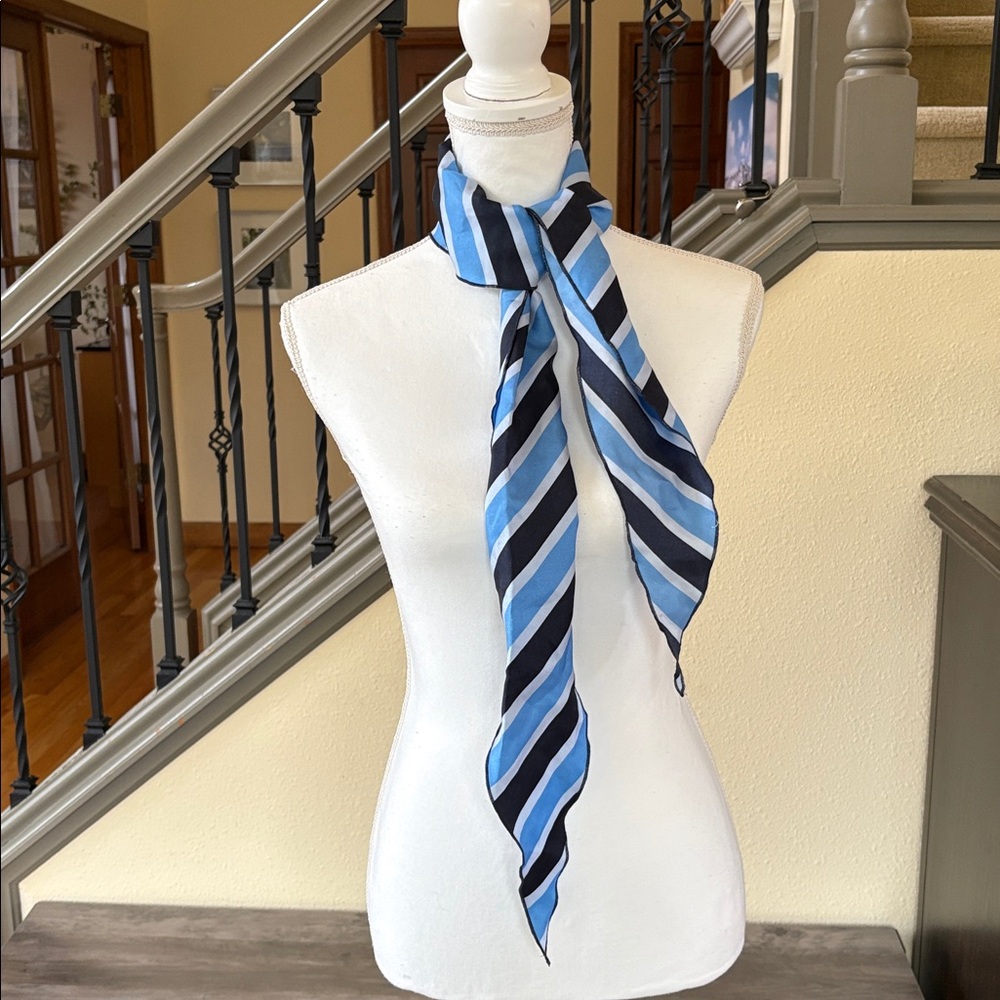 Blue and Black Striped Scarf or Belt - Picture 8 of 14